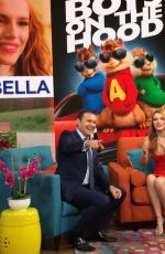 BELLA THORNE on the Set of Despierta America 12/14/2015