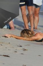 CANDICE SWANEPOEL on the Set of VS Photoshoot at the Beach in St. Barts 12/12/2015