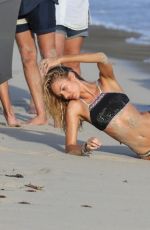 CANDICE SWANEPOEL on the Set of VS Photoshoot at the Beach in St. Barts 12/12/2015