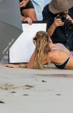 CANDICE SWANEPOEL on the Set of VS Photoshoot at the Beach in St. Barts 12/12/2015