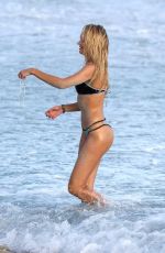 CANDICE SWANEPOEL on the Set of VS Photoshoot at the Beach in St. Barts 12/12/2015