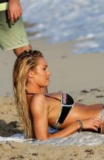 CANDICE SWANEPOEL on the Set of VS Photoshoot at the Beach in St. Barts 12/12/2015