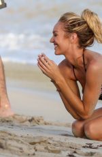 CANDICE SWANEPOEL on the Set of VS Photoshoot at the Beach in St. Barts 12/12/2015