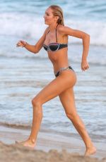 CANDICE SWANEPOEL on the Set of VS Photoshoot at the Beach in St. Barts 12/12/2015