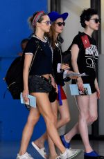 CARA DELEVINGNE, ANNIE CLARK and SUKI WATERHOUSE at Airport in Barbados 12/30/2015