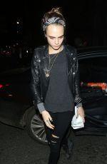 CARA DELEVINGNE Arrives at Love Magazine Christmas Party in London 12/18/2015