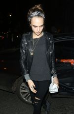 CARA DELEVINGNE Arrives at Love Magazine Christmas Party in London 12/18/2015