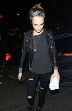 CARA DELEVINGNE Arrives at Love Magazine Christmas Party in London 12/18/2015