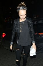 CARA DELEVINGNE Arrives at Love Magazine Christmas Party in London 12/18/2015