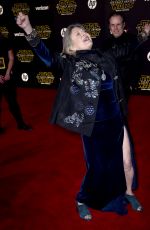 CARRIE FISHER at Star Wars: Episode VII - The Force Awakens Premiere in Hollywood 12/14/2015