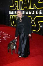 CARRIE FISHER at Star Wars: The Force Awakens Premiere in London 12/16/2015