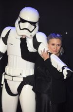 CARRIE FISHER at Star Wars: The Force Awakens Premiere in London 12/16/2015