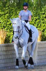 CHLOE MORETZ Riding a Horse in Los Angeles 12/08/2015