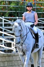 CHLOE MORETZ Riding a Horse in Los Angeles 12/08/2015