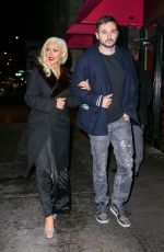 CHRISTINA AGUILERA Arrives at Rosa Mexicano Restaurant in New York 12/03/2015