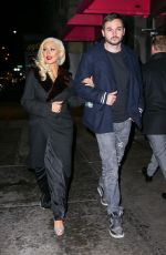 CHRISTINA AGUILERA Arrives at Rosa Mexicano Restaurant in New York 12/03/2015