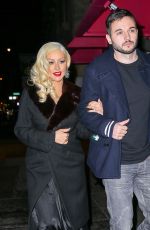 CHRISTINA AGUILERA Arrives at Rosa Mexicano Restaurant in New York 12/03/2015
