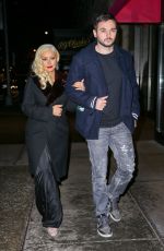 CHRISTINA AGUILERA Arrives at Rosa Mexicano Restaurant in New York 12/03/2015