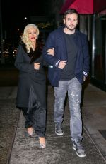 CHRISTINA AGUILERA Arrives at Rosa Mexicano Restaurant in New York 12/03/2015