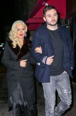 CHRISTINA AGUILERA Arrives at Rosa Mexicano Restaurant in New York 12/03/2015