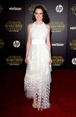 DAISY RIDLEY at Star Wars: Episode VII - The Force Awakens Premiere in Hollywood 12/14/2015