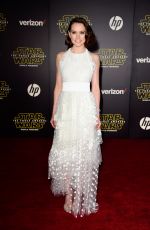 DAISY RIDLEY at Star Wars: Episode VII - The Force Awakens Premiere in Hollywood 12/14/2015