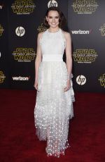 DAISY RIDLEY at Star Wars: Episode VII - The Force Awakens Premiere in Hollywood 12/14/2015