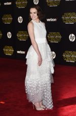 DAISY RIDLEY at Star Wars: Episode VII - The Force Awakens Premiere in Hollywood 12/14/2015