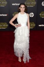 DAISY RIDLEY at Star Wars: Episode VII - The Force Awakens Premiere in Hollywood 12/14/2015