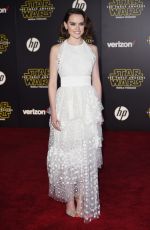 DAISY RIDLEY at Star Wars: Episode VII - The Force Awakens Premiere in Hollywood 12/14/2015