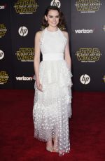DAISY RIDLEY at Star Wars: Episode VII - The Force Awakens Premiere in Hollywood 12/14/2015