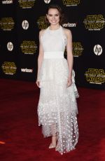 DAISY RIDLEY at Star Wars: Episode VII - The Force Awakens Premiere in Hollywood 12/14/2015