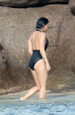 DEMI LOVATO in Swimsuit in St. Barts 12/16/2015