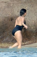 DEMI LOVATO in Swimsuit in St. Barts 12/16/2015