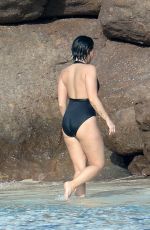DEMI LOVATO in Swimsuit in St. Barts 12/16/2015