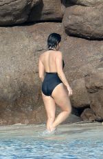 DEMI LOVATO in Swimsuit in St. Barts 12/16/2015