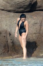 DEMI LOVATO in Swimsuit in St. Barts 12/16/2015