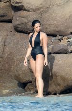 DEMI LOVATO in Swimsuit in St. Barts 12/16/2015