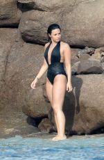 DEMI LOVATO in Swimsuit in St. Barts 12/16/2015