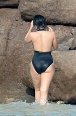 DEMI LOVATO in Swimsuit in St. Barts 12/16/2015
