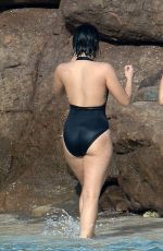 DEMI LOVATO in Swimsuit in St. Barts 12/16/2015