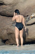 DEMI LOVATO in Swimsuit in St. Barts 12/16/2015