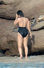 DEMI LOVATO in Swimsuit in St. Barts 12/16/2015
