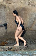 DEMI LOVATO in Swimsuit in St. Barts 12/16/2015