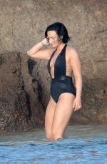 DEMI LOVATO in Swimsuit in St. Barts 12/17/2015
