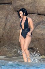 DEMI LOVATO in Swimsuit in St. Barts 12/17/2015