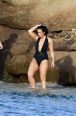 DEMI LOVATO in Swimsuit in St. Barts 12/17/2015