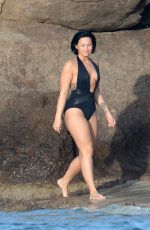 DEMI LOVATO in Swimsuit in St. Barts 12/17/2015