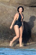 DEMI LOVATO in Swimsuit in St. Barts 12/17/2015