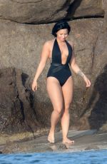 DEMI LOVATO in Swimsuit in St. Barts 12/17/2015